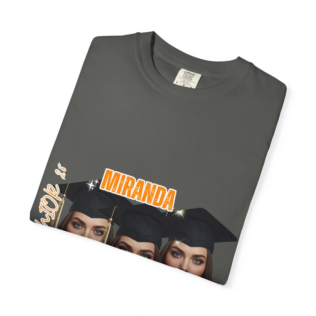 Graduation Photo Collage T-Shirt — Personalized Miranda GA Tech Grad Cap Tee