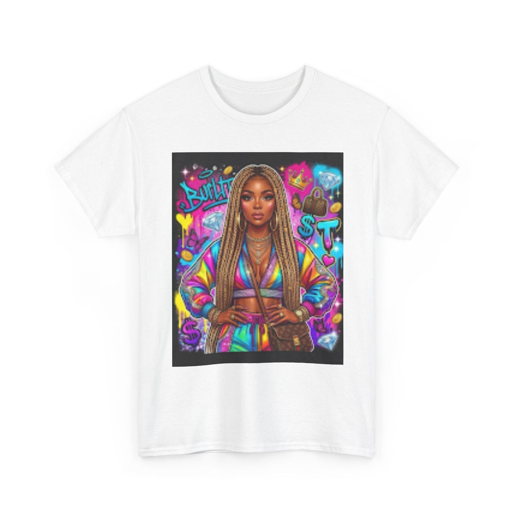 Afro Goddess Portrait Tee — Colorful Empowerment Graphic T-Shirt