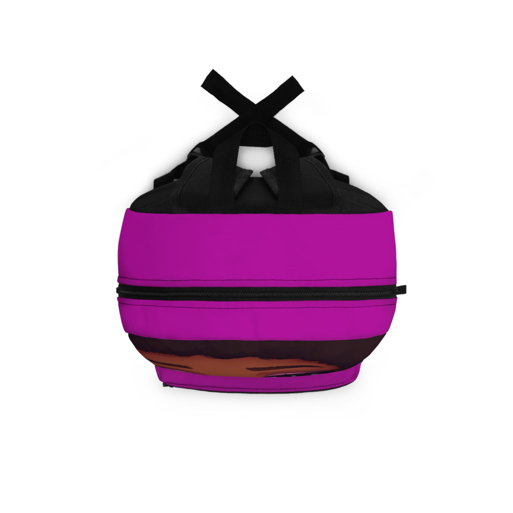 Afro Girl Cute Face Backpack — Pink Cartoon Kids School Bag