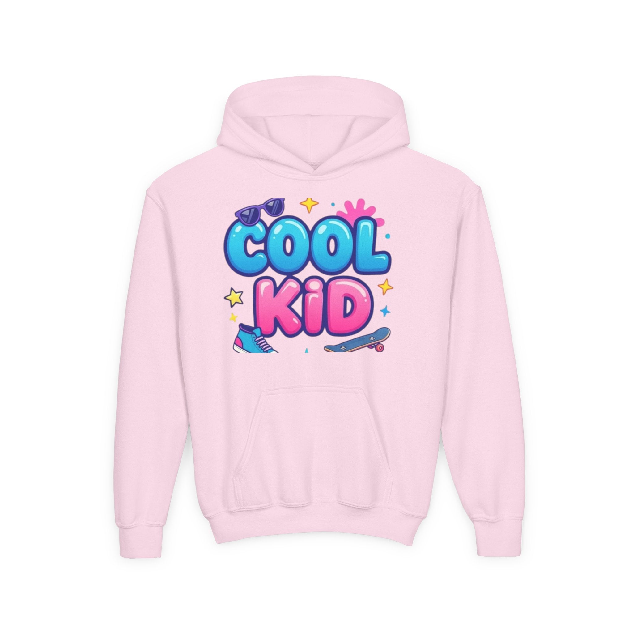 Cool Kid Youth Hoodie — Fun Colorful Skate & Sunglasses Graphic Sweatshirt