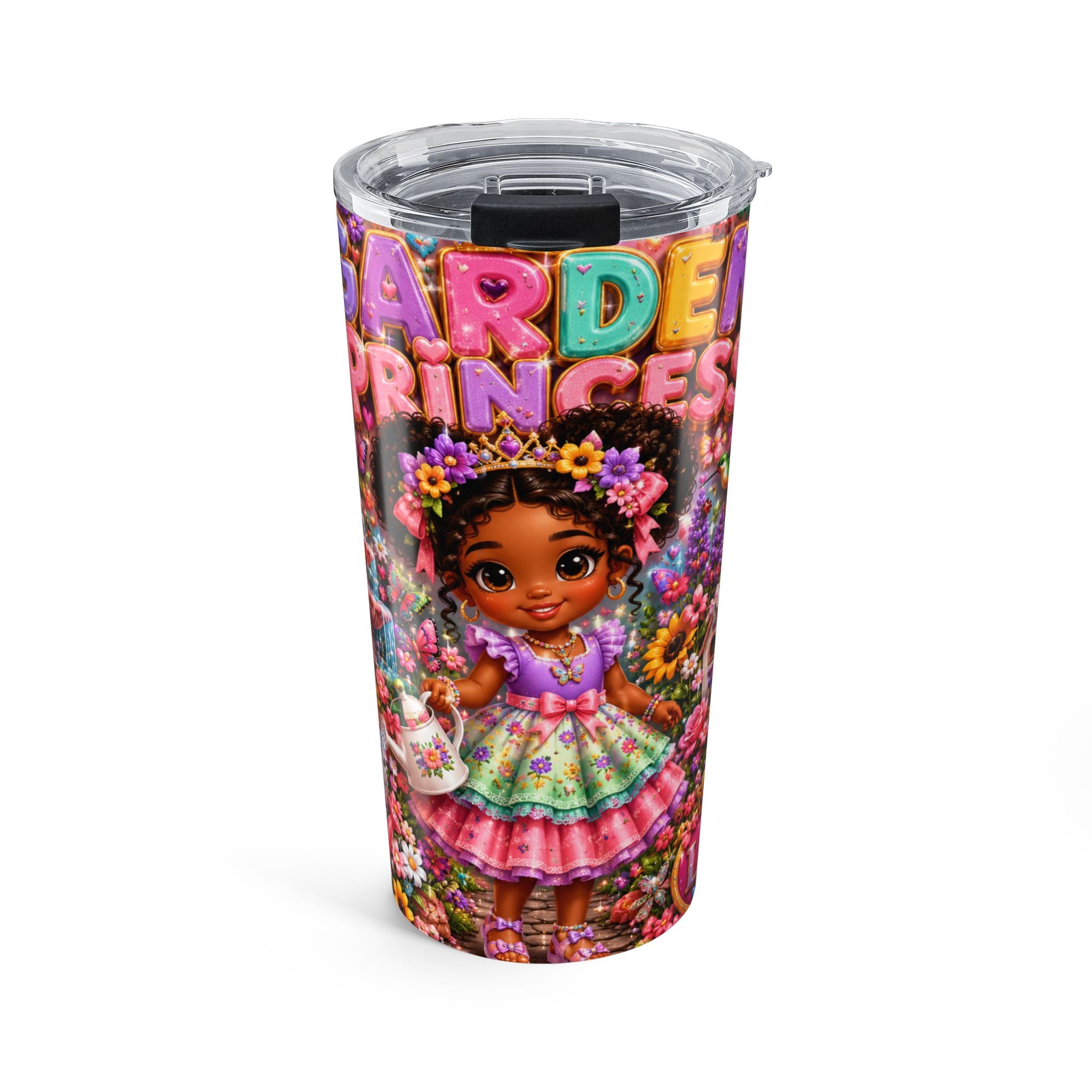 20oz Floral ‘Garden Princess’ Insulated Tumbler — Cute Kids Travel Cup