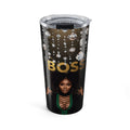 Boss Queen 20oz Tumbler — Empowering Black Woman Design with Gold 'BOSS' & Crystals