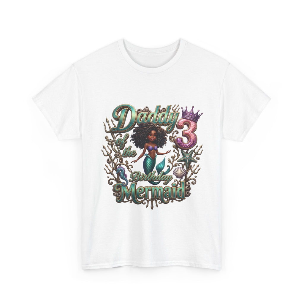 Daddy's 3 Mermaid T-Shirt - Cute Birthday Tee for 3-Year-Old Girls