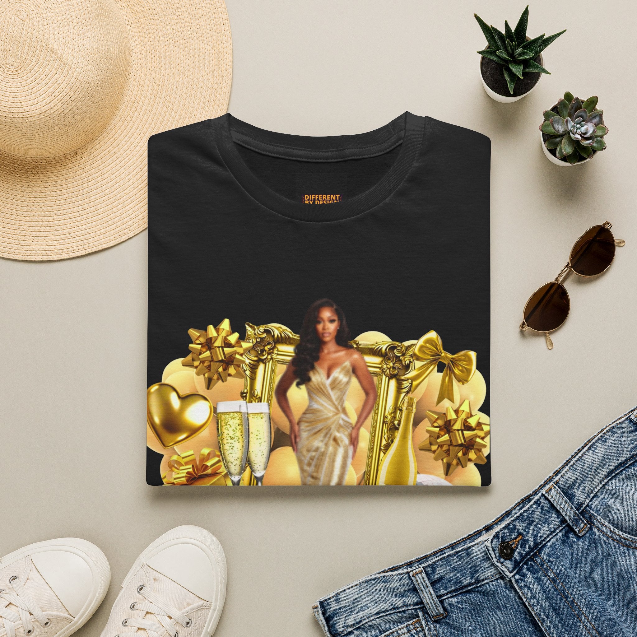 Birthday Queen T-Shirt — Gold Glam Birthday Design