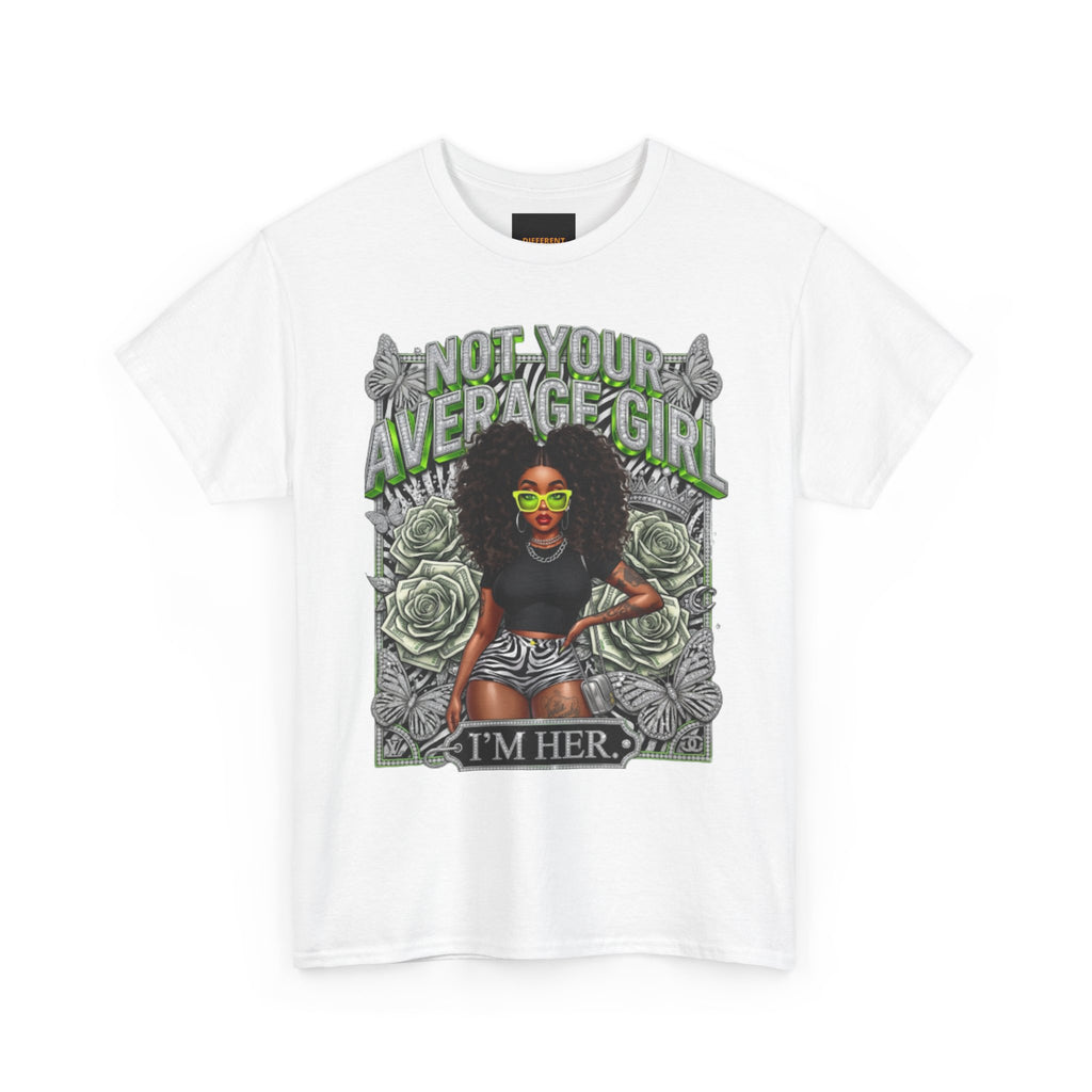 Not Your Average Girl Graphic Tee — "I'm Her" Afrocentric Rose Design