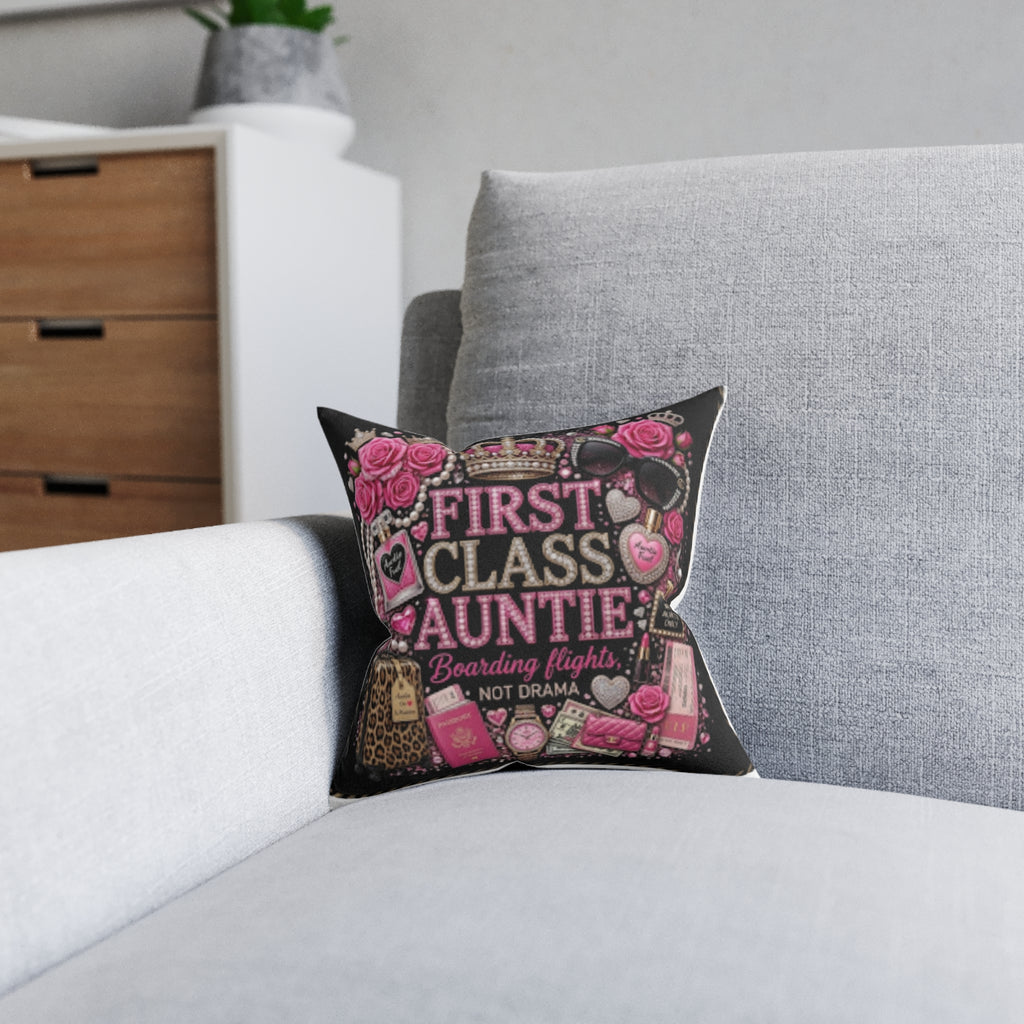 ✈️First Class Auntie Decorative Pillow