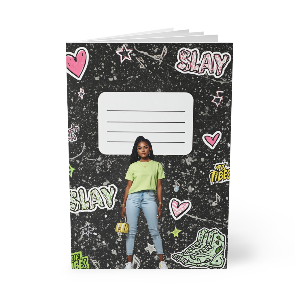 Slay Girl A5 Notebook — Cute Doodle Cover Journal for Teens & Young Women