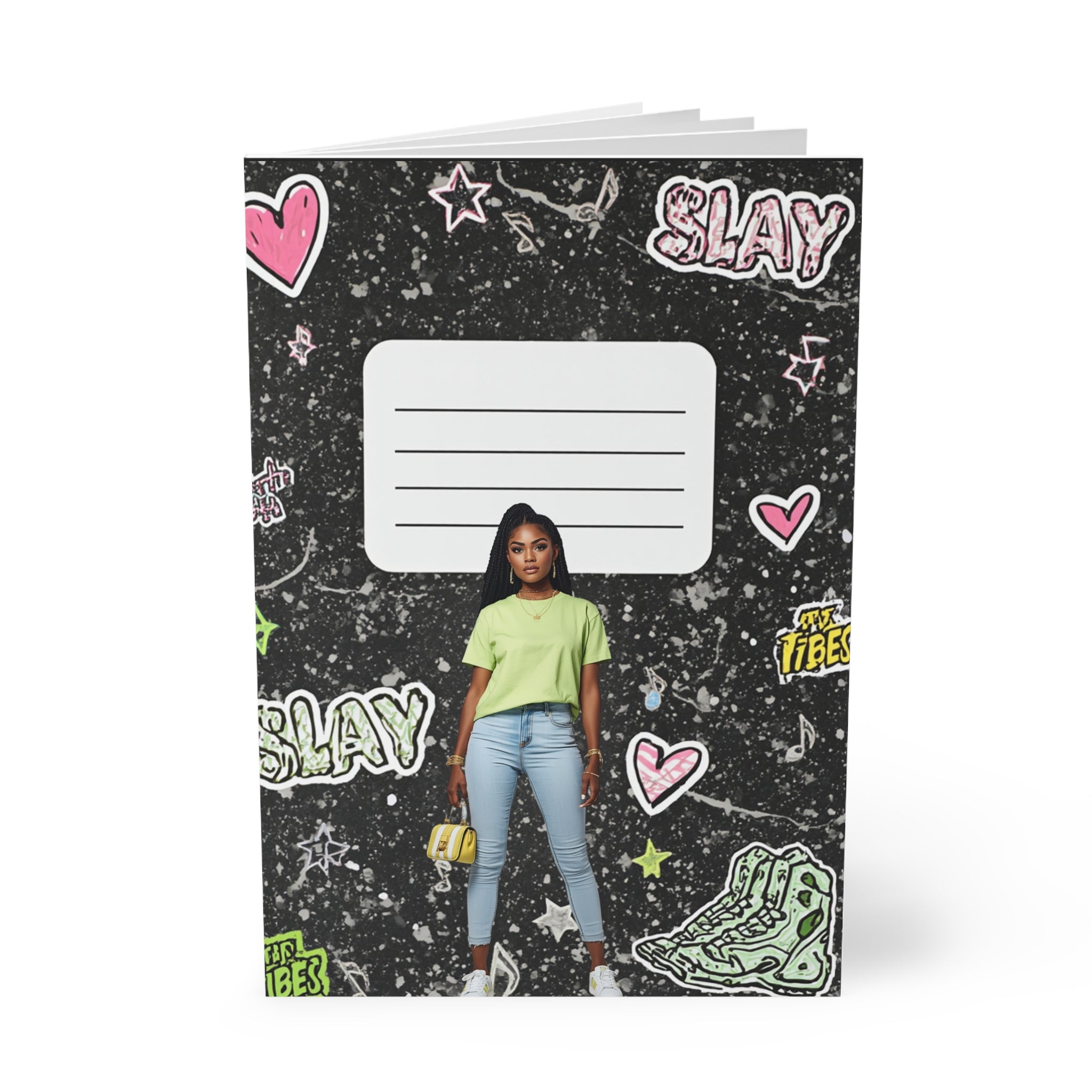 Slay Girl A5 Notebook — Cute Doodle Cover Journal for Teens & Young Women