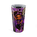 Dance Like a Girl 20oz Tumbler — Cute Afro Girl Dance Design, Purple Insulated Travel Cup