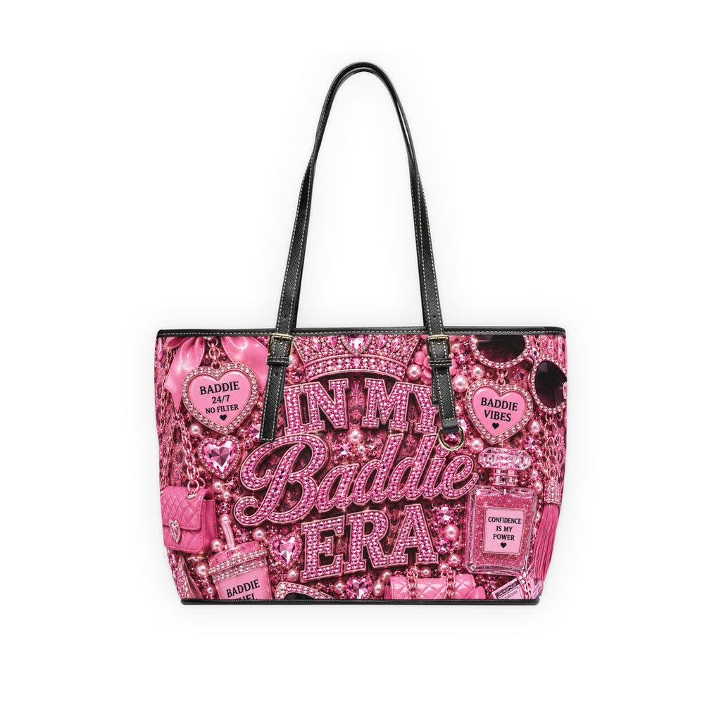 Birthday Queen PU Leather Shoulder Bag - Pink Glam Tote for Her