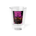 Degrees Dreams Dollars Shot Glass — Motivational Graduation Party Favor