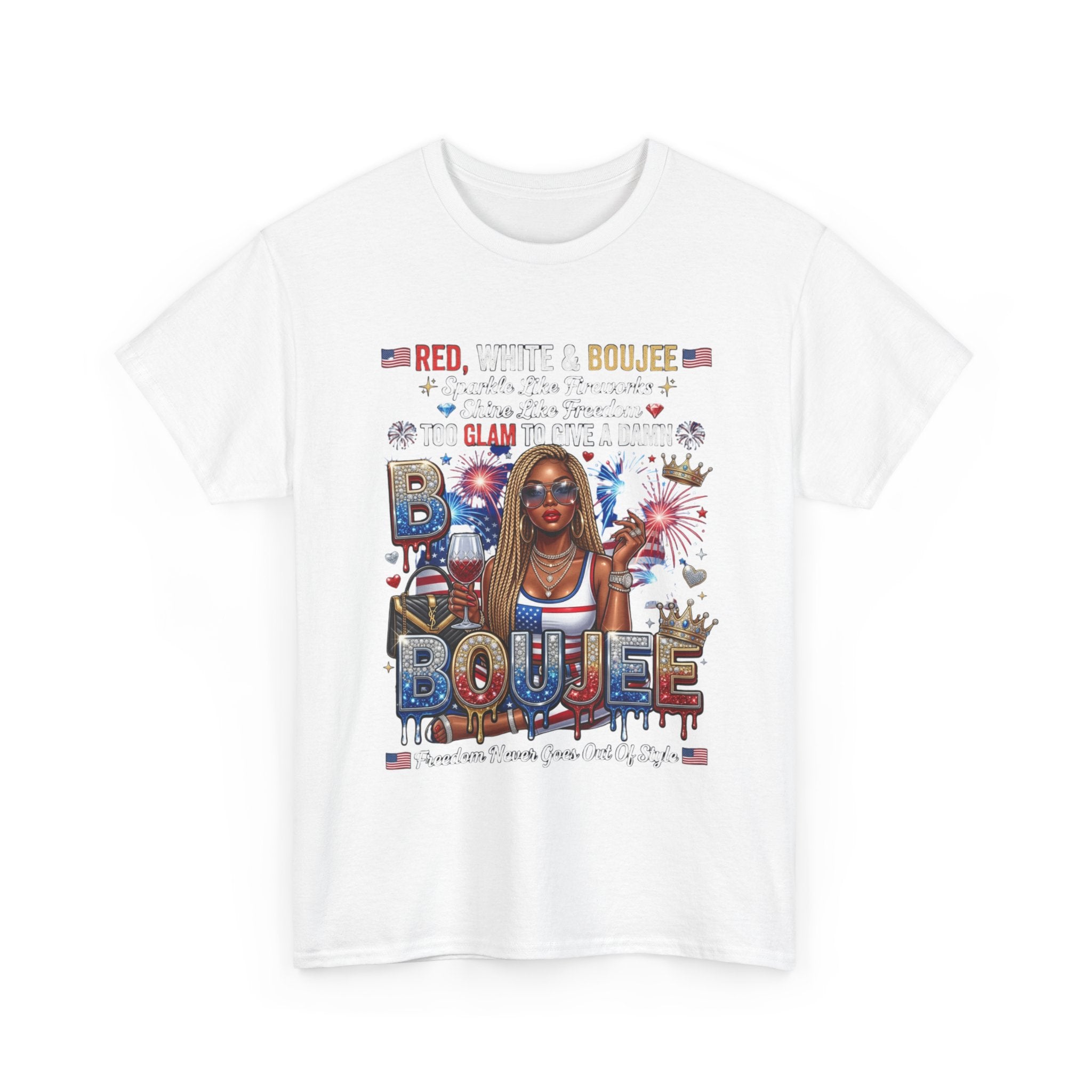 Boujee Babe Tee — Patriotic Glam 'Boujee' Graphic T-Shirt