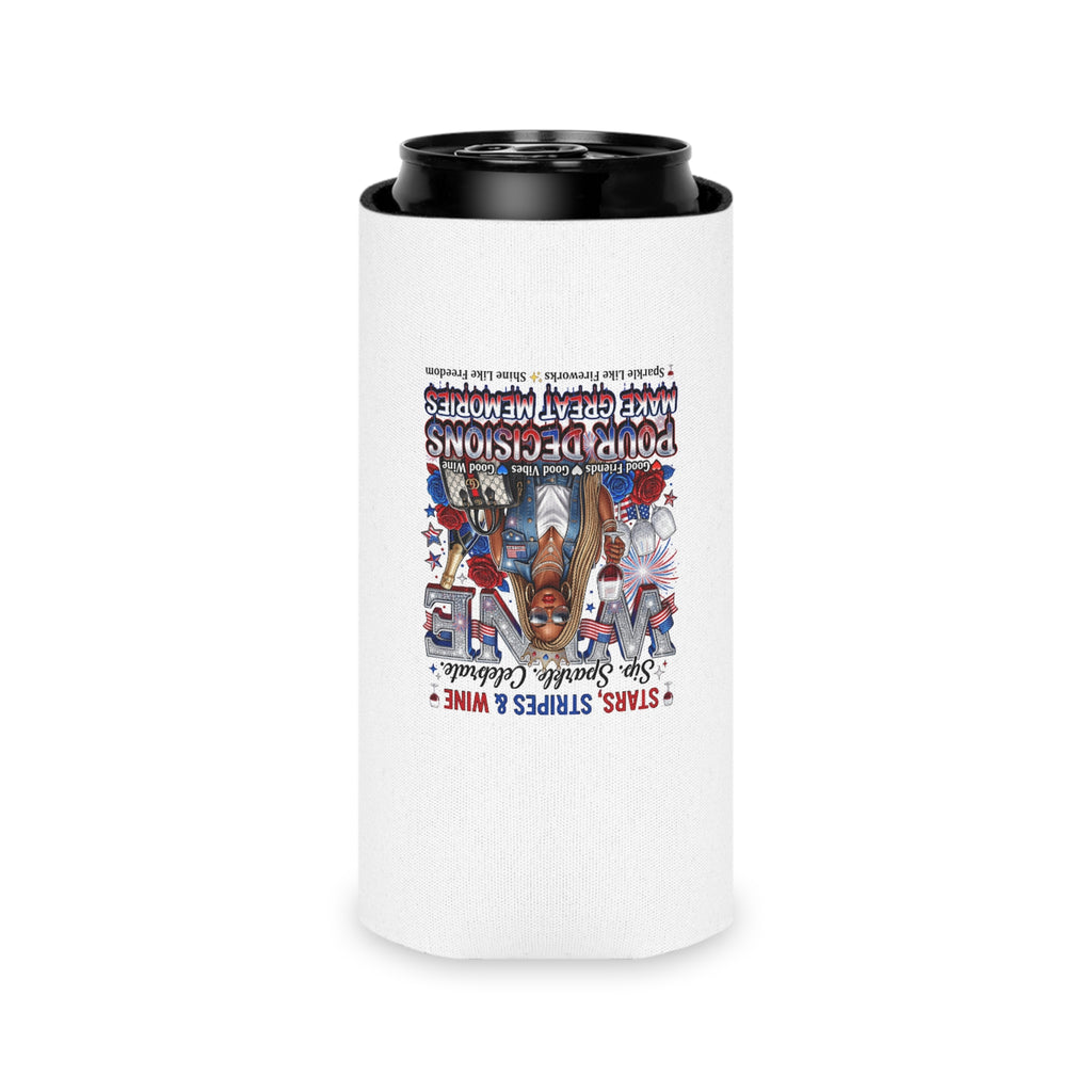 Patriotic Wine Can Cooler – “Pour Decisions Make Great Memories”