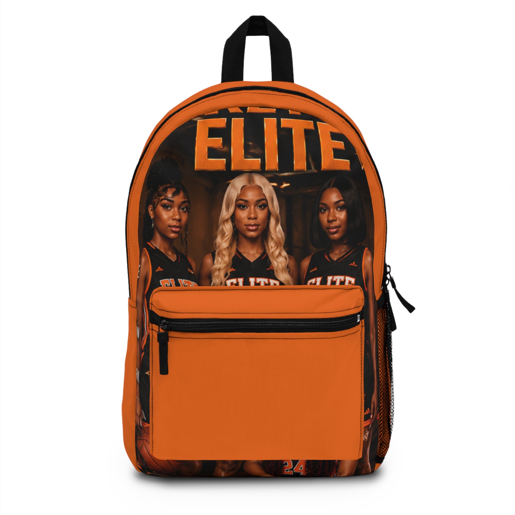 Elite Cheer Squad Photo Backpack – Orange Team Spirit School Bag