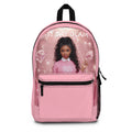 First Day Glam Pink Backpack — Sparkle School Bag with Doll Portrait