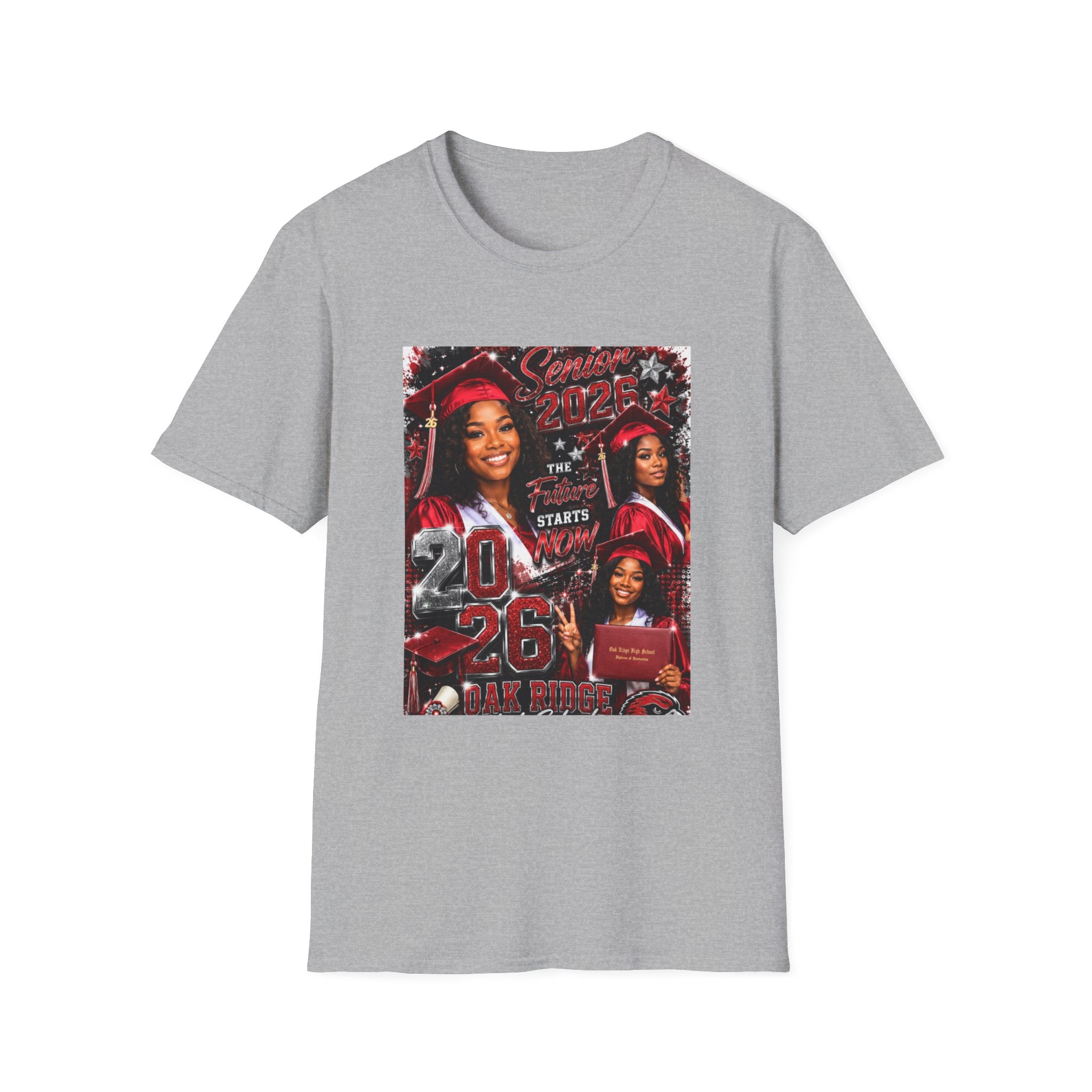 Senior 2026 Graduation T-Shirt — "The Future Starts Now" Cap & Gown Design