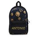 Personalized Gold Lion Emblem Backpack – Custom Name Antonio