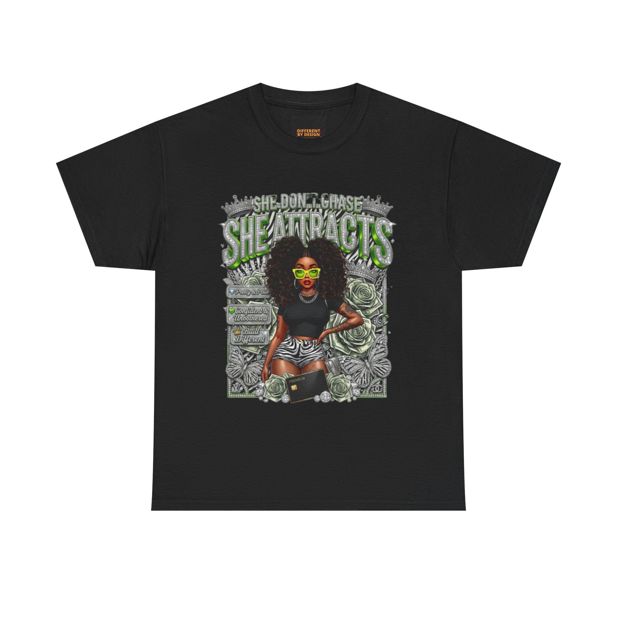 Sheattracts Graphic Tee — Afro Girl Streetwear T-Shirt
