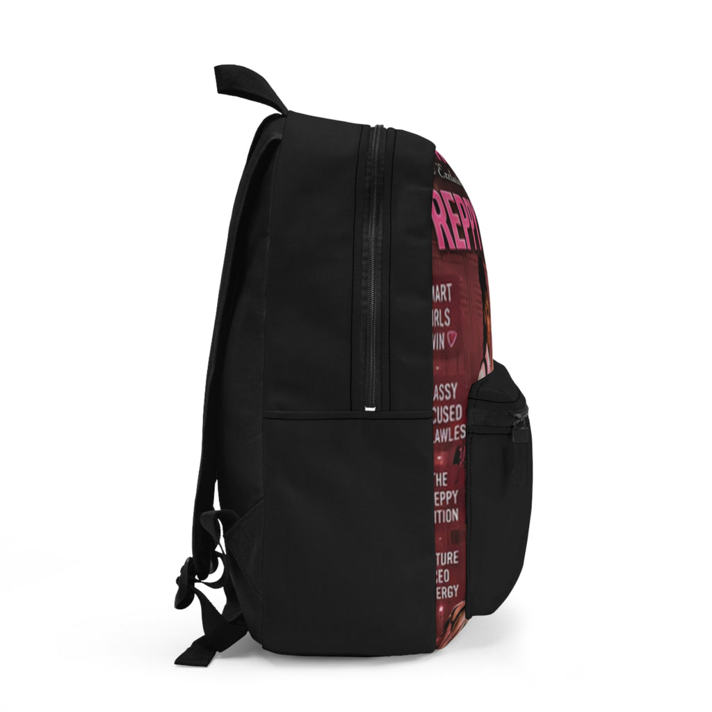 Preppy Girls Club Pink Backpack – Trendy School Bag with Retro Girl Squad Design