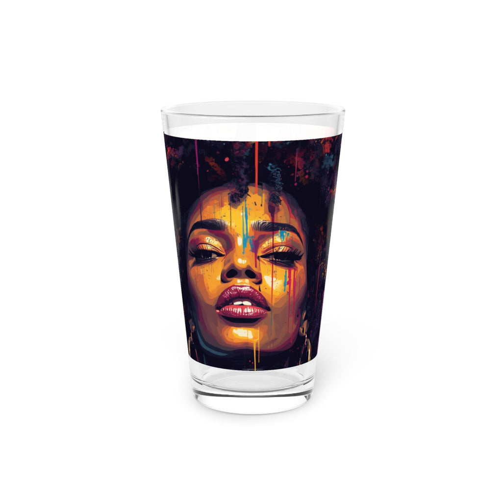 Pint Glass - Colorful Afrocentric Portrait Art 16oz Pint Glass