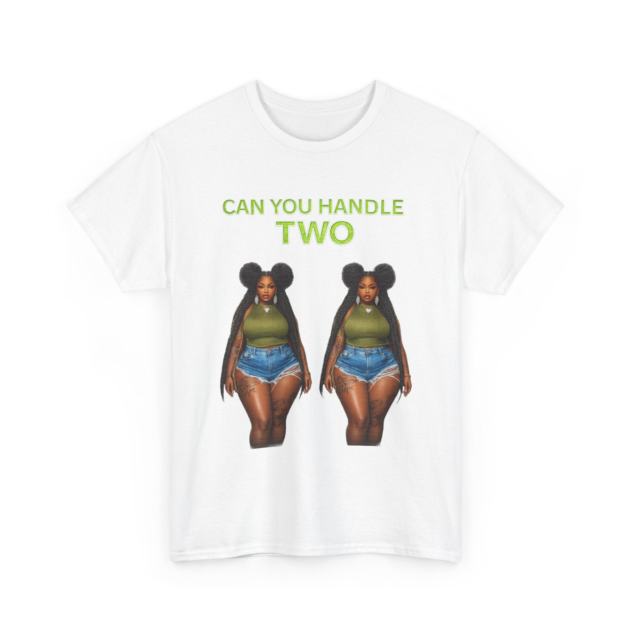 T‑Shirt — "Can You Handle Two" Twin Curvy Woman Graphic Tee