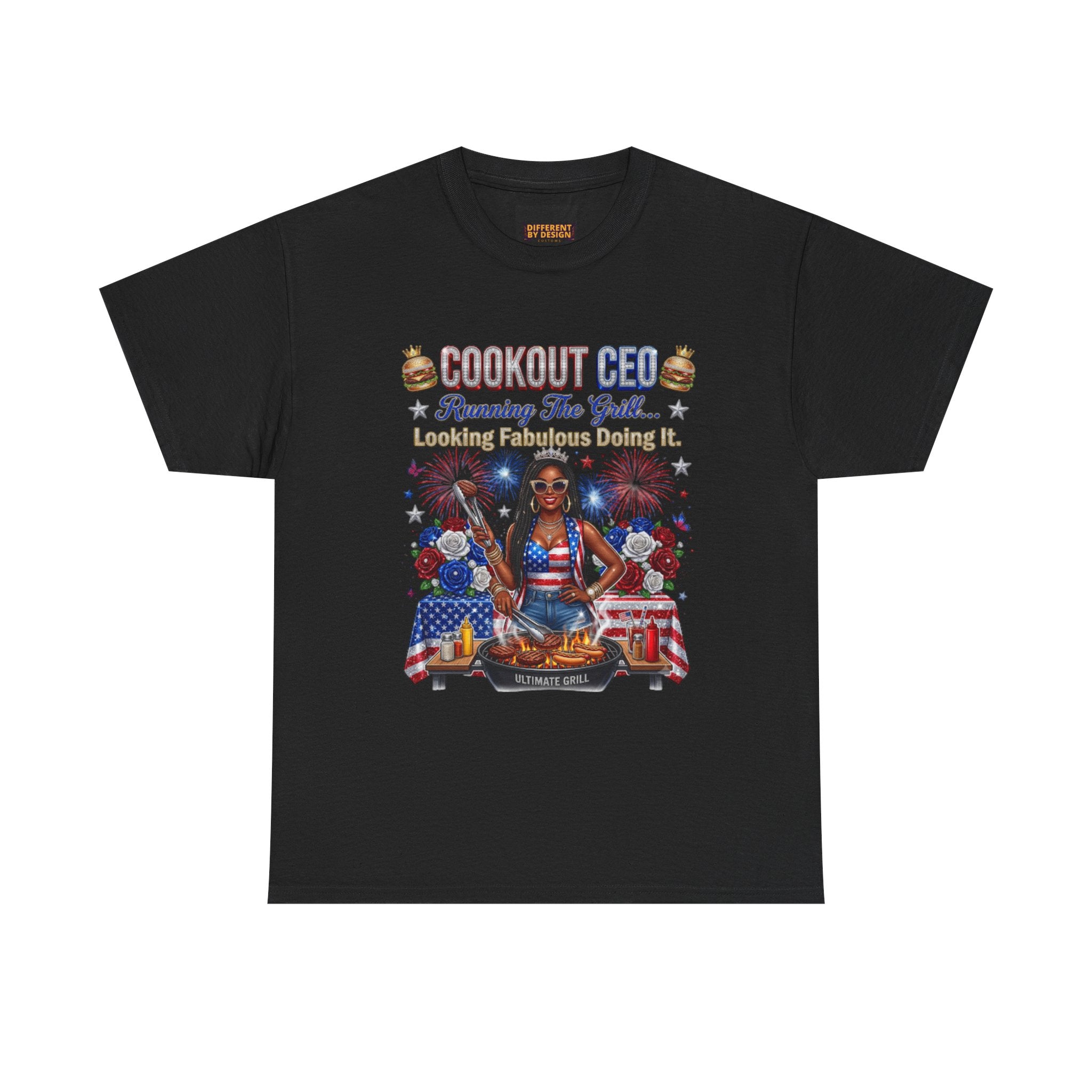 Coconut Gel Patriotic Graphic Tee — "Running The World, Leading The Movement"