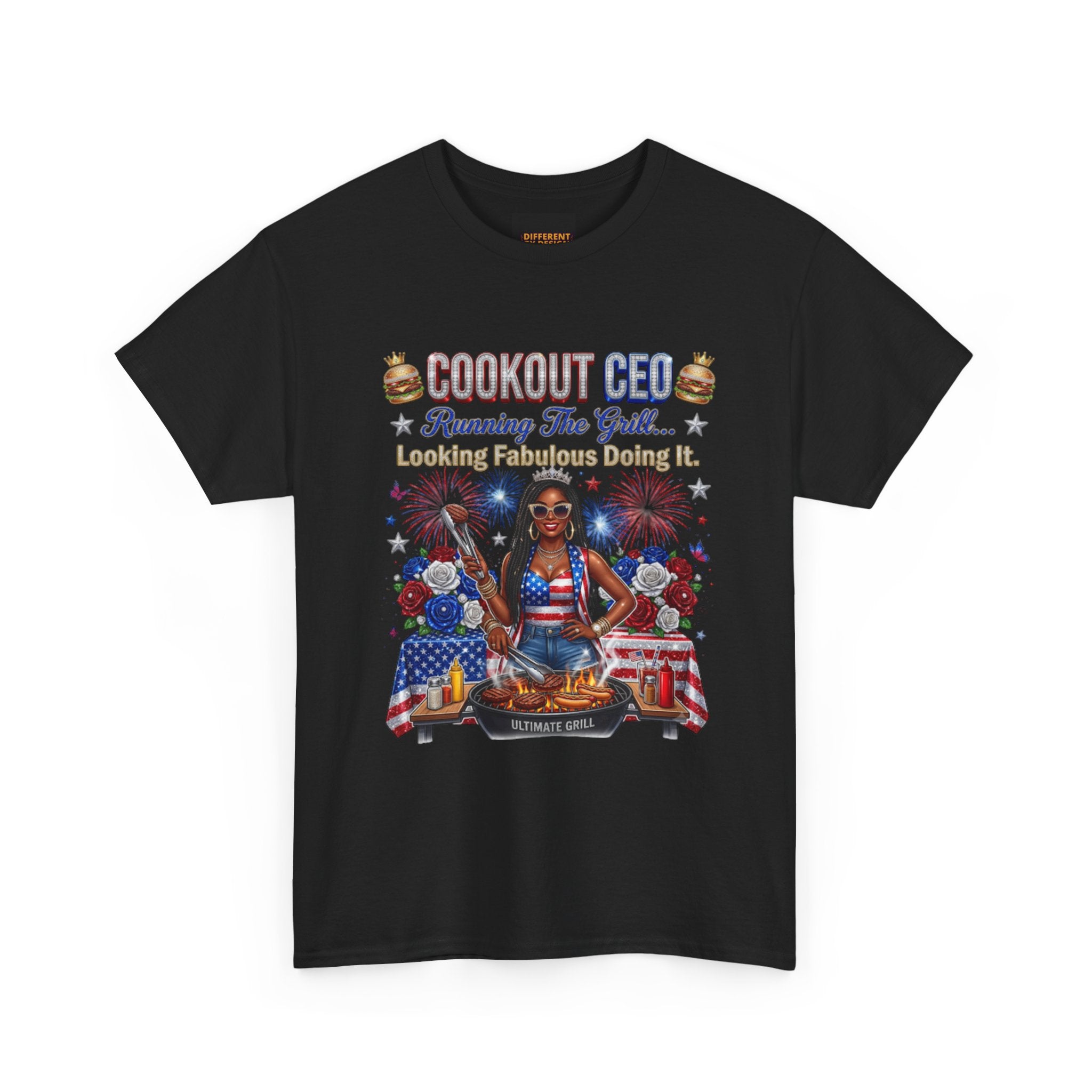 Coconut Gel Patriotic Graphic Tee — "Running The World, Leading The Movement"