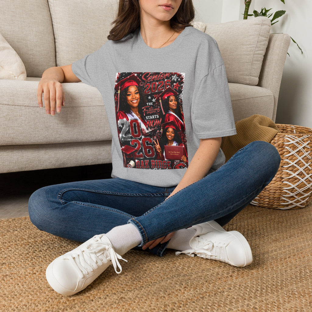 Senior 2026 Graduation T-Shirt — "The Future Starts Now" Cap & Gown Design