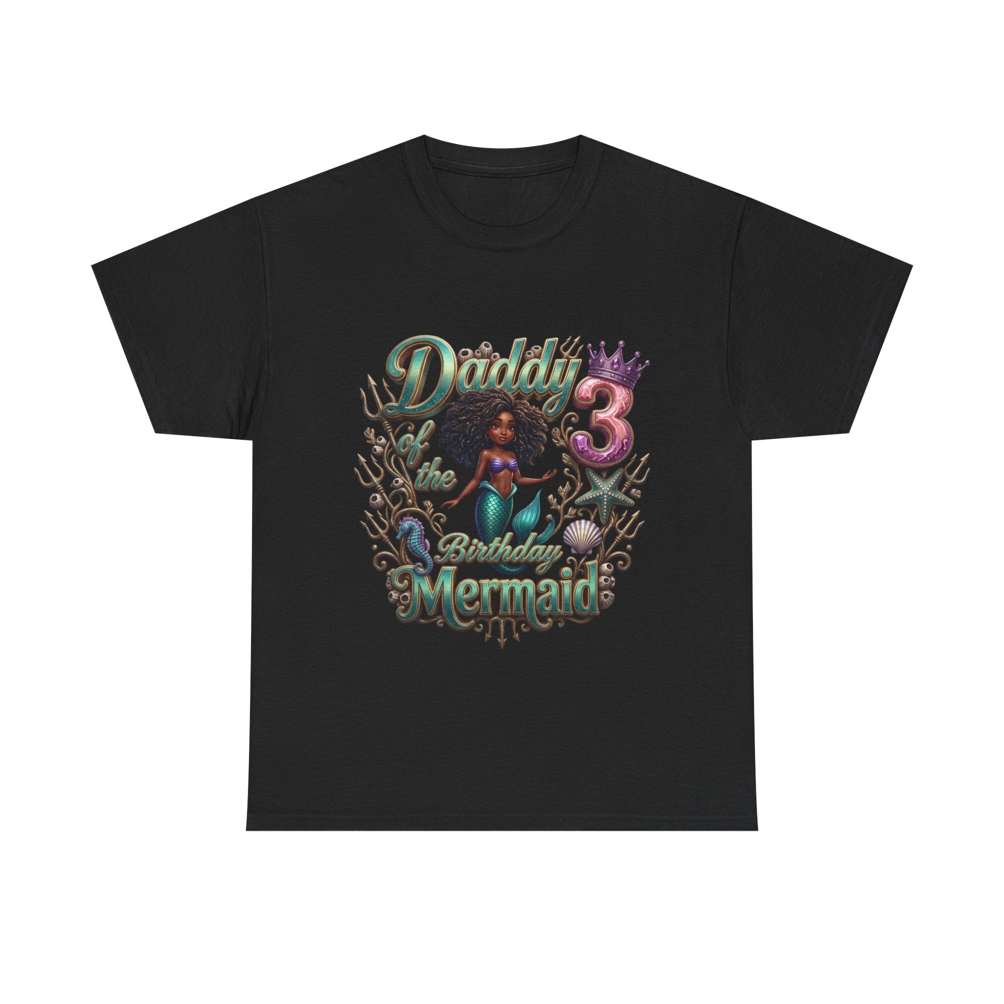 Daddy's 3 Mermaid T-Shirt - Cute Birthday Tee for 3-Year-Old Girls