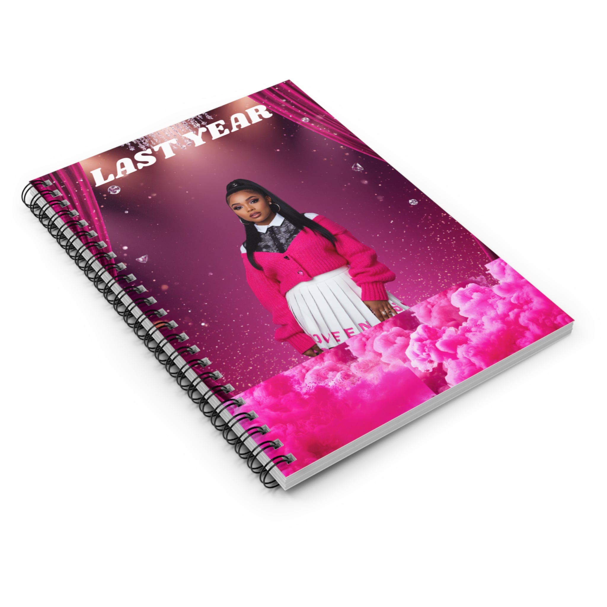 Spiral Notebook — Pink 'Last Year' Portrait Journal