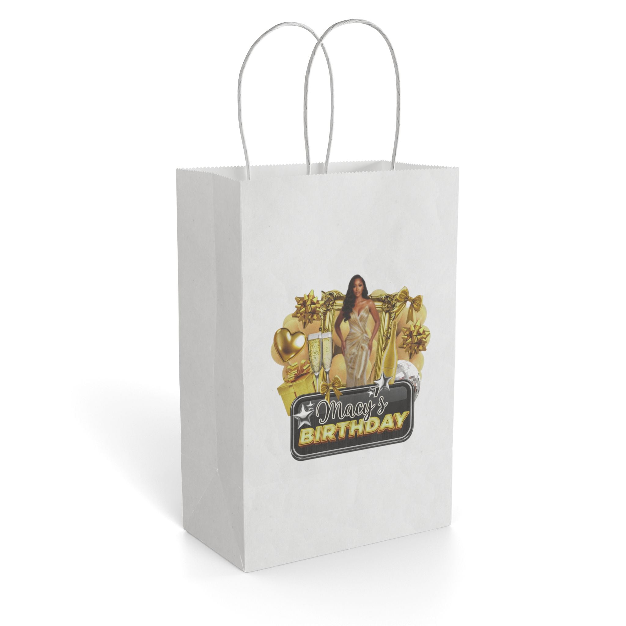 Birthday Gift Bag - Glam Gold Celebration Paper Tote