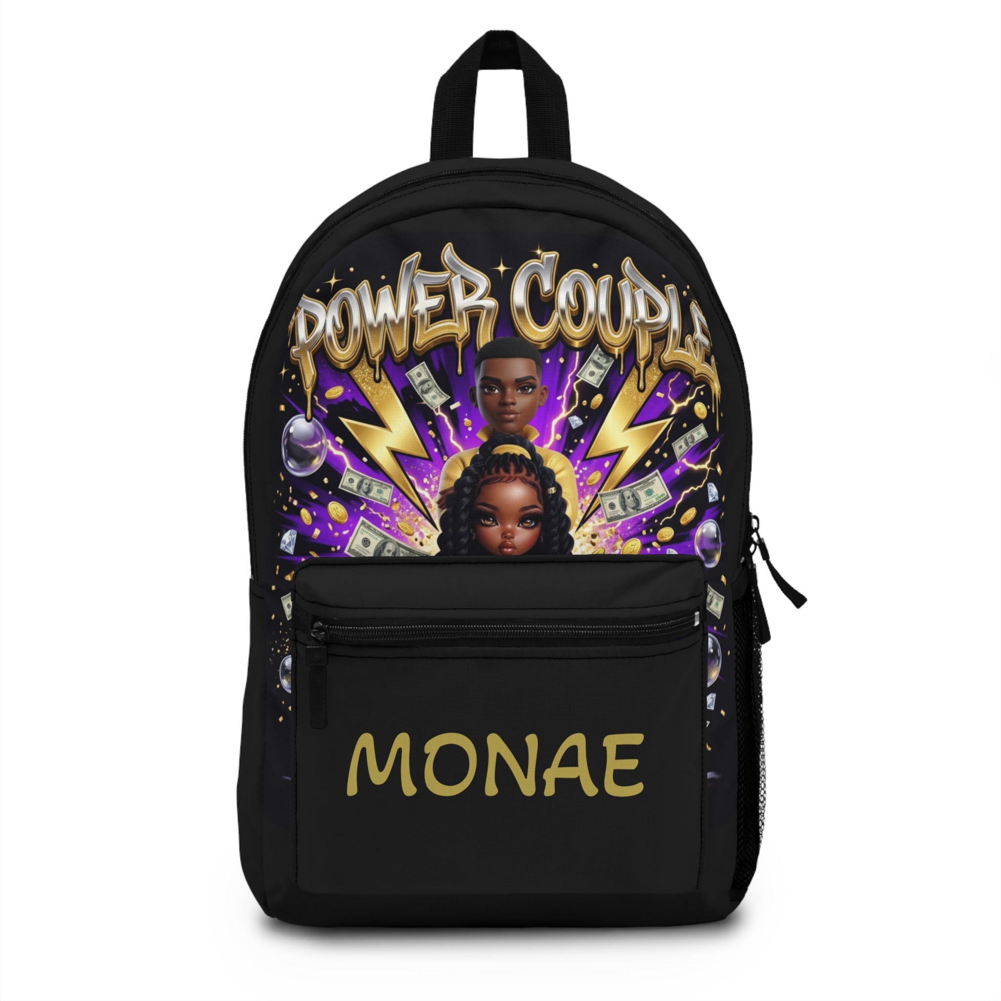 Power Couple Backpack — Personalized "Monae" Afrocentric Couple Design