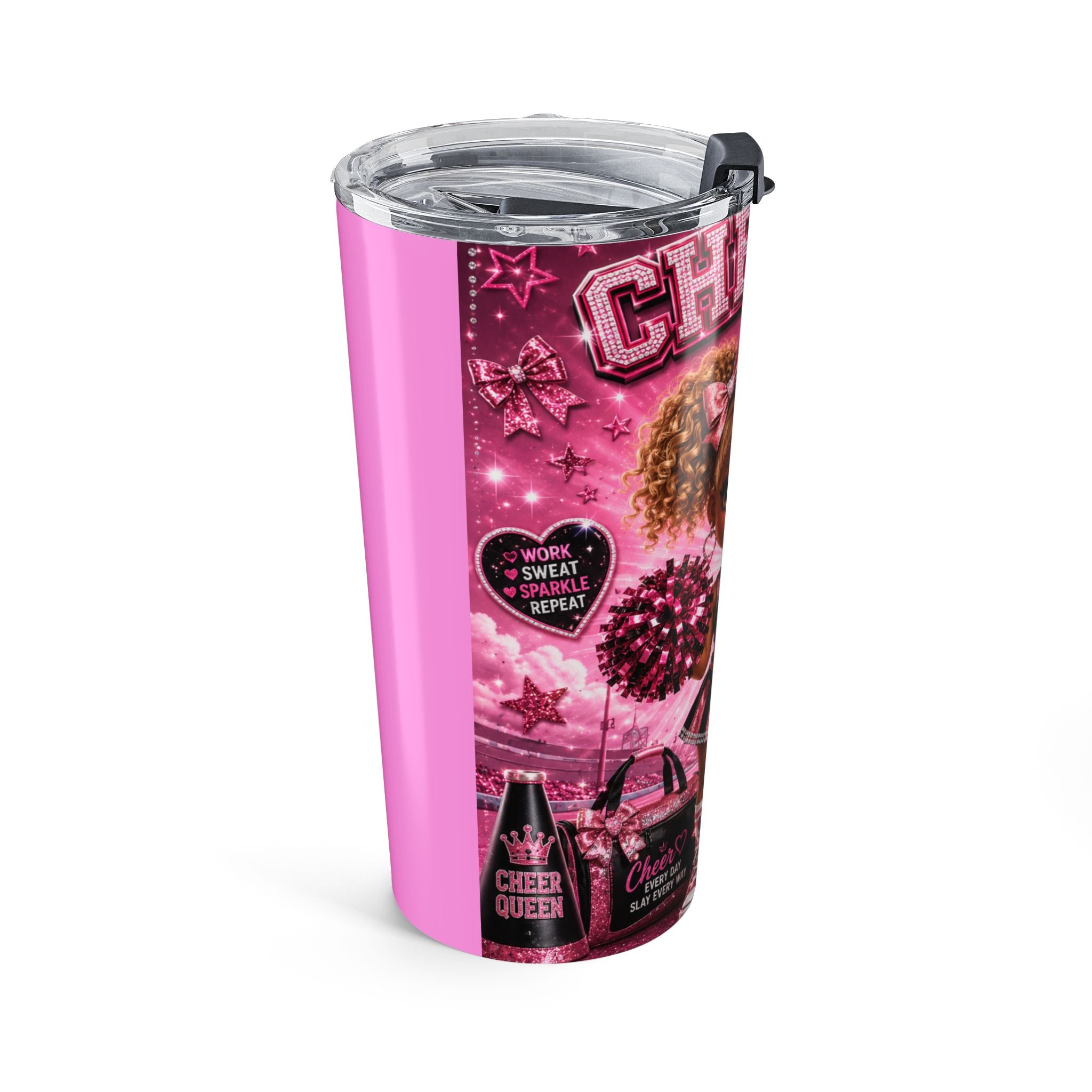 Cheer Squad 20oz Tumbler — Pink Cheerleader Drinkware