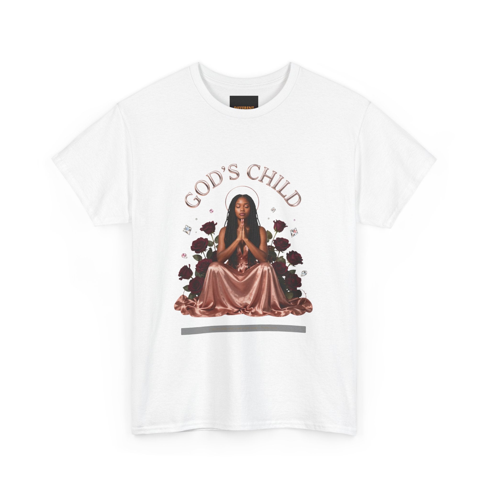 God's Child Tee — Faith-Based Graphic Shirt with Praying Woman Design