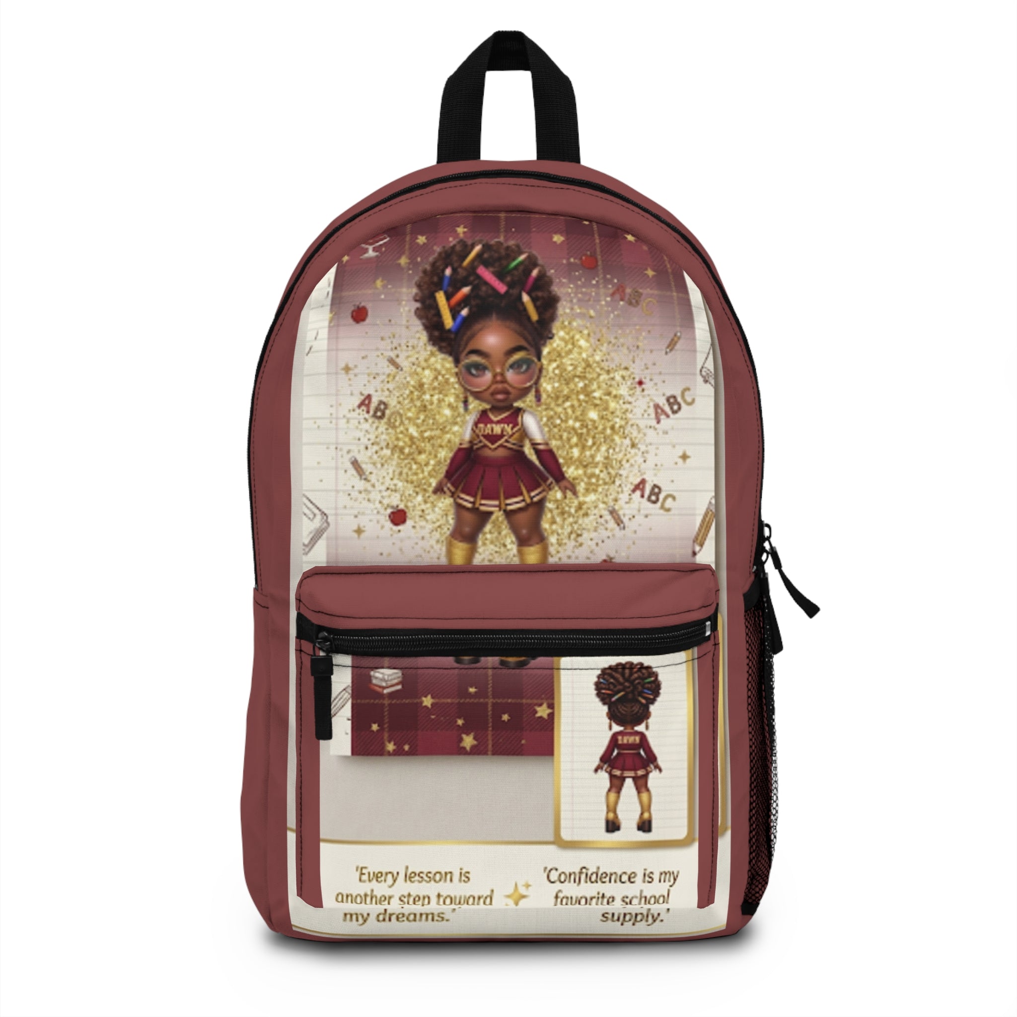 Cute Girl Teacher Backpack – 'Confidence is my favorite school supply' School Bag for Kids