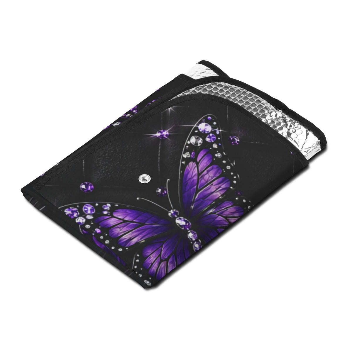 Blessed & Beautiful Purple Butterfly Car Sun Shade — 'Blessed & Beautiful On The Move' Windshield Protector