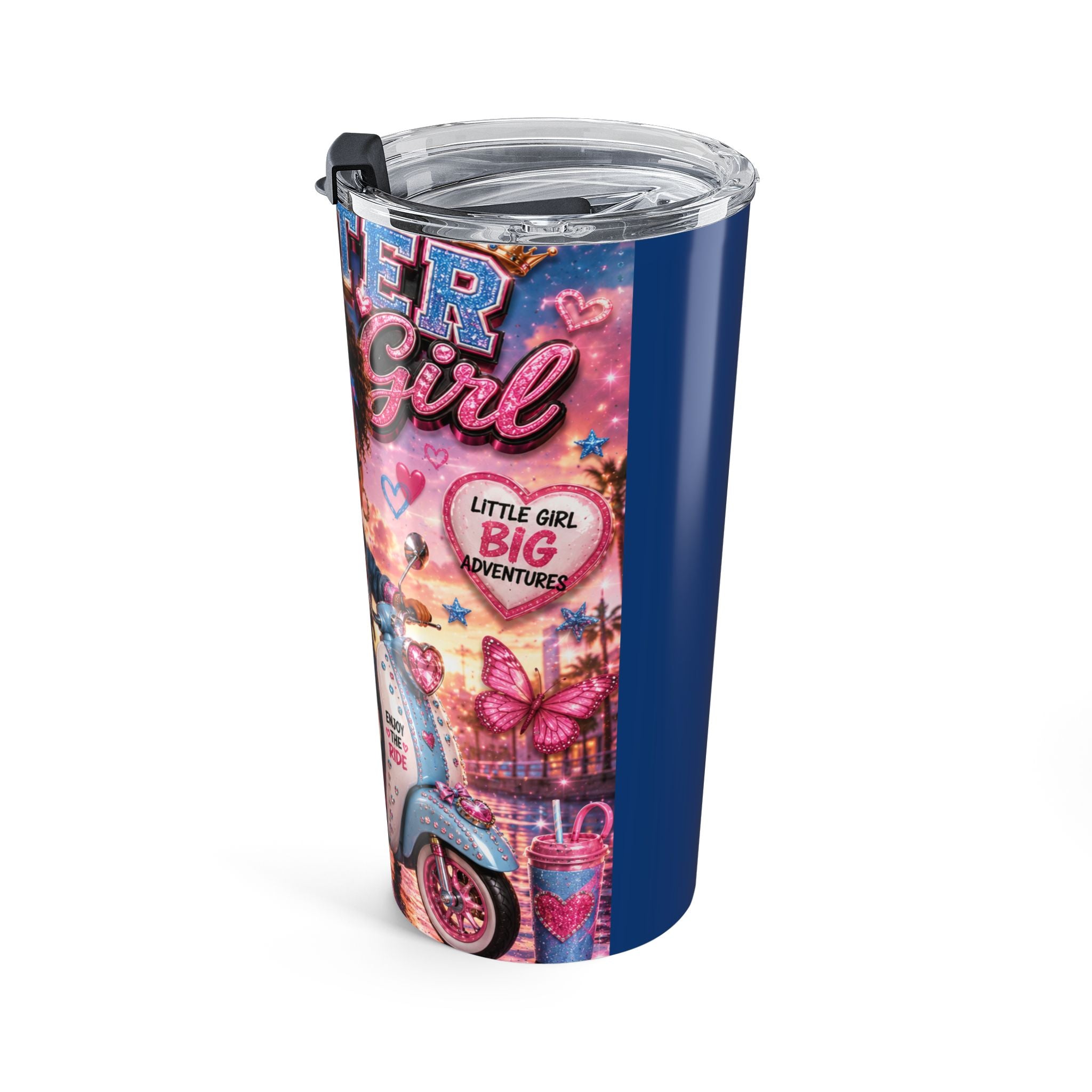 20oz Scooter Girl Tumbler — Cute Retro Scooter Design, Insulated Travel Cup