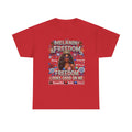 Melanin & Freedom Graphic Tee — "Freedom Looks Good on Me" Patriotic Afrocentric T-Shirt