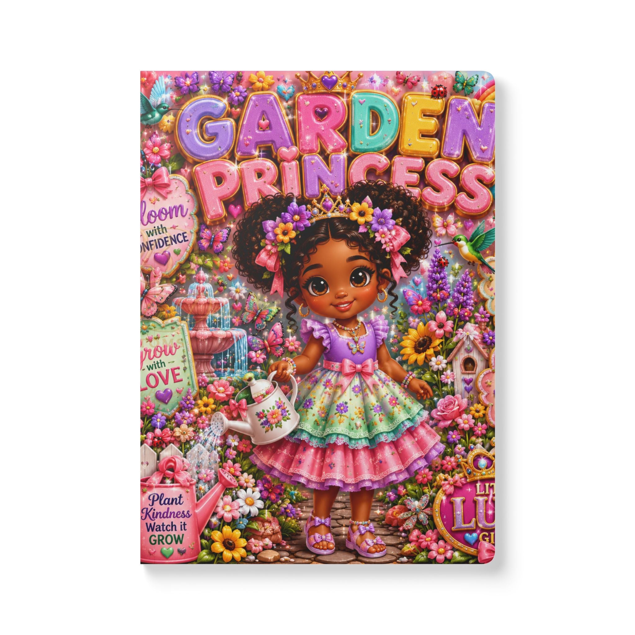 Garden Princess Softcover Journal — Cute Floral Kids Notebook with Inside Prints