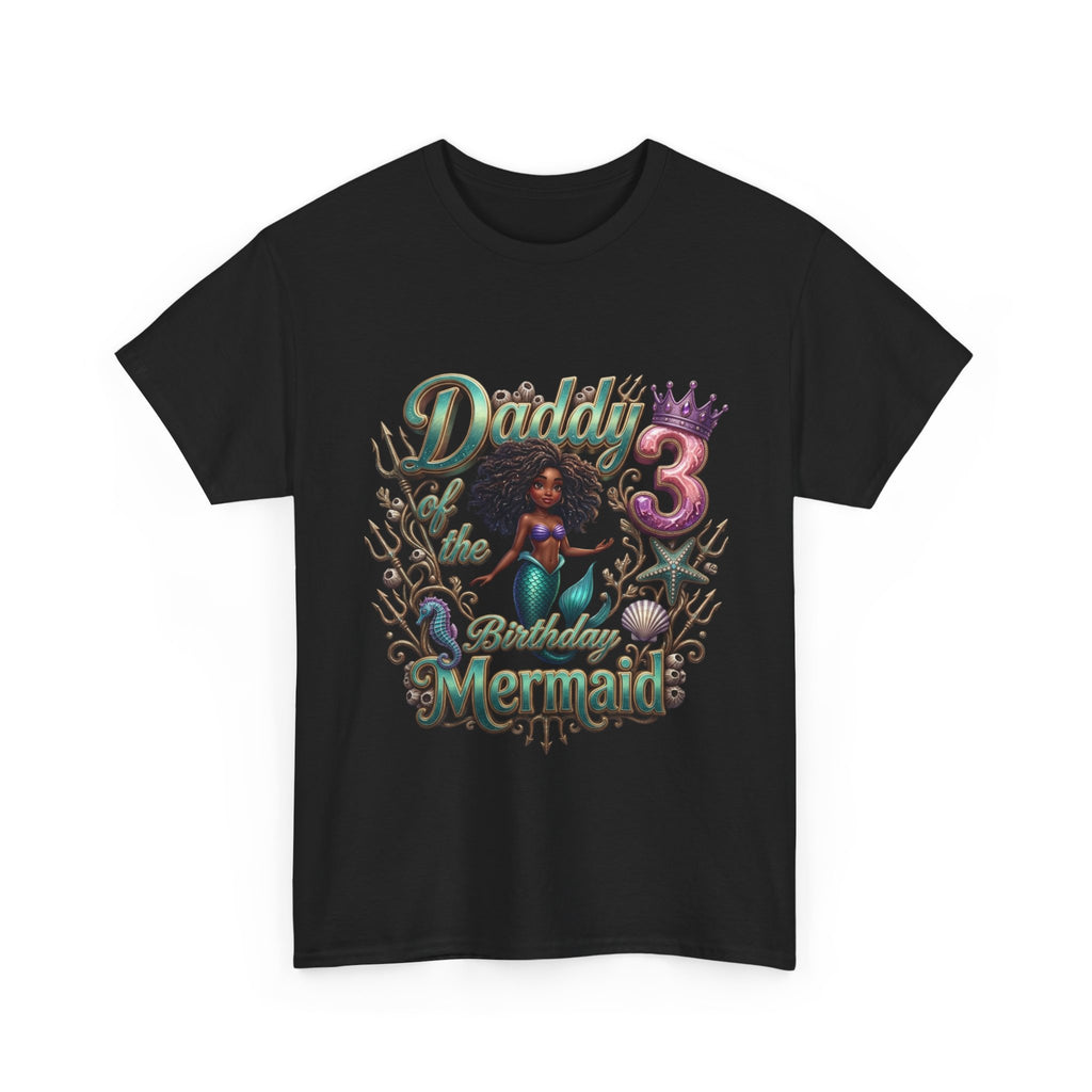 Daddy's 3 Mermaid T-Shirt - Cute Birthday Tee for 3-Year-Old Girls
