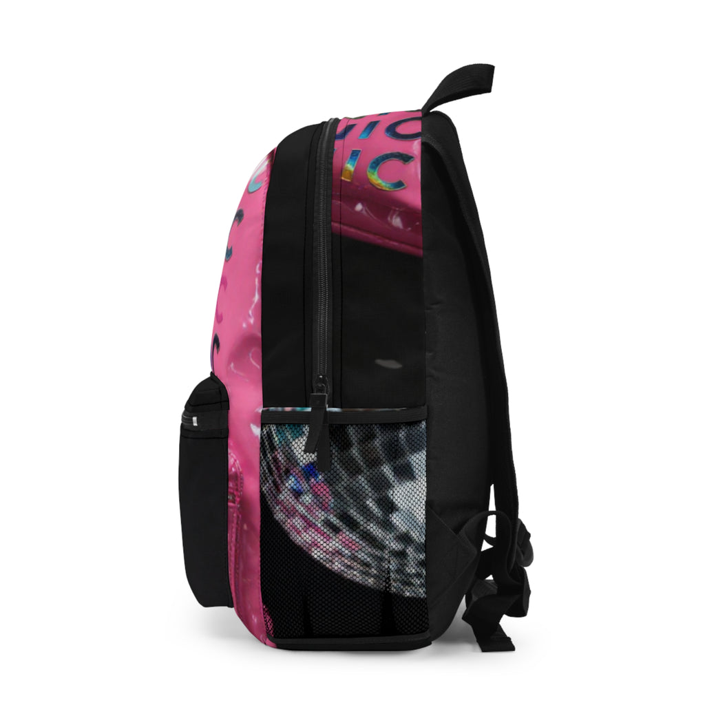 Iconic Disco Backpack — Pink Mirrored Ball Graphic Bag
