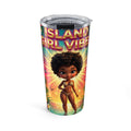 Island Girl Vibes 20oz Tumbler – Tropical Beach Cute Afro Cartoon