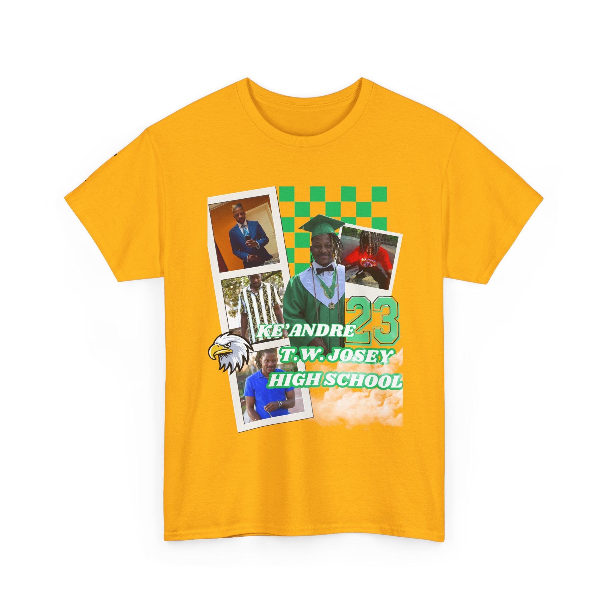 Custom High School Graduation Tee - "Ke'Andre 23 T.W. Josey High School" Collage Shirt