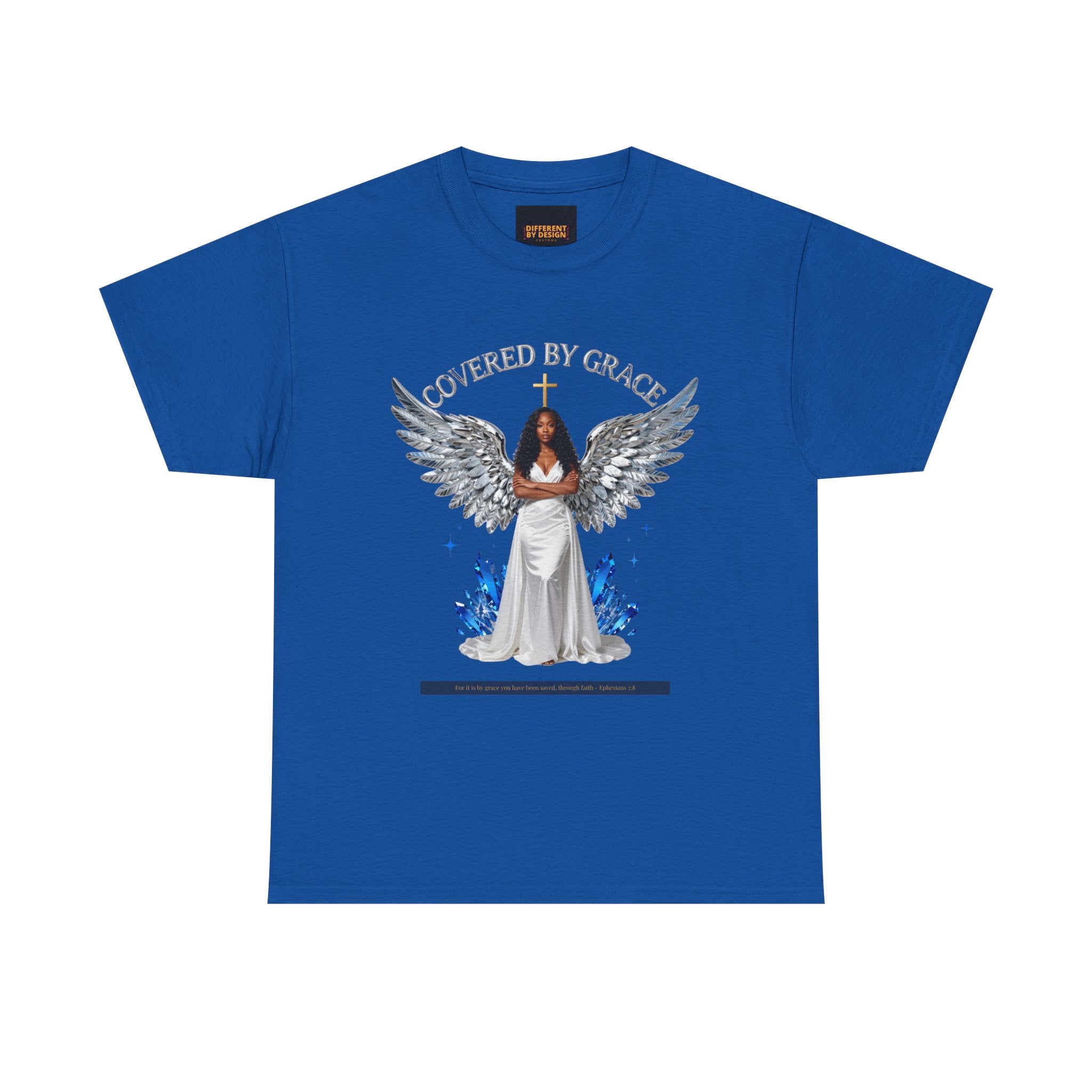 Covered by Grace Angel Tee — Christian Inspirational Women’s T-Shirt