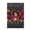 Canvas Art Wrap — "BOSS" Afrocentric Portrait with Sparkles & Roses