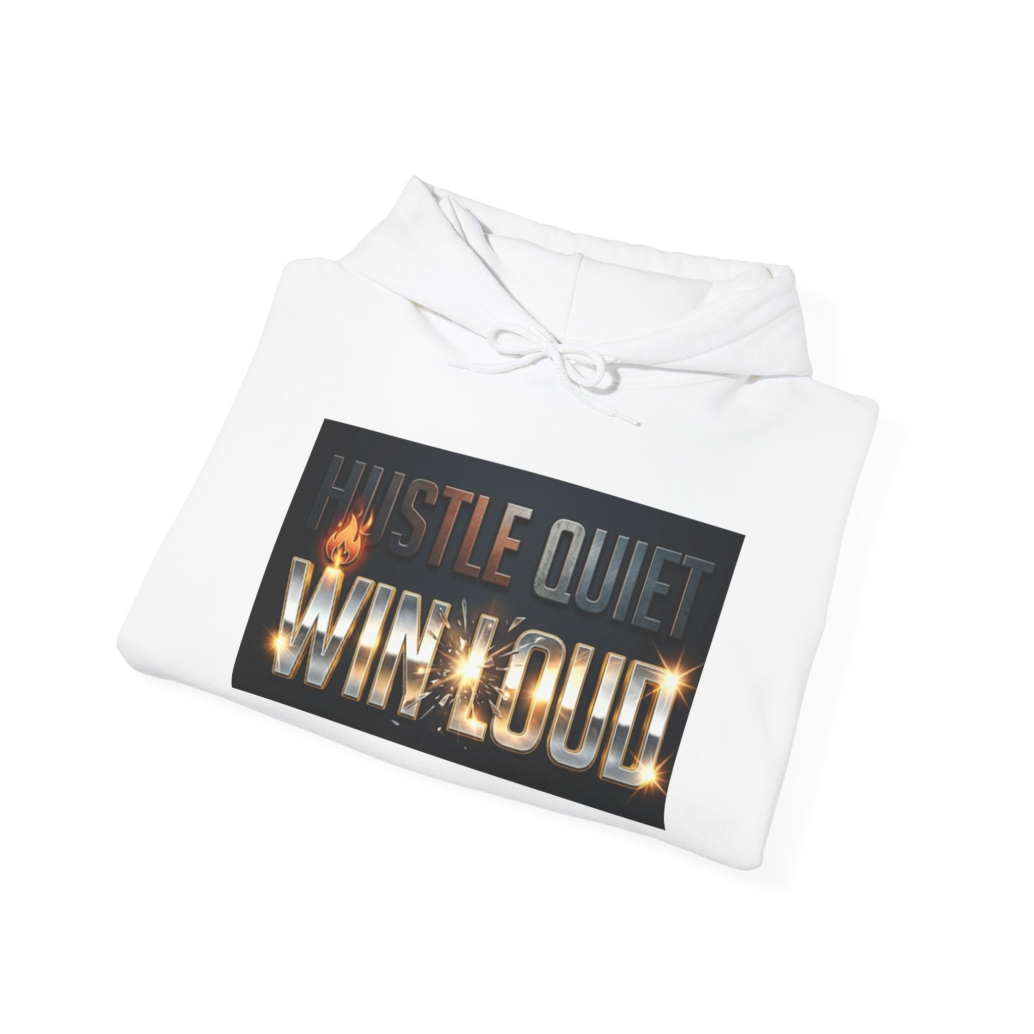 Hustle Quiet Win Loud Hoodie — Motivational Graphic Hooded Sweatshirt