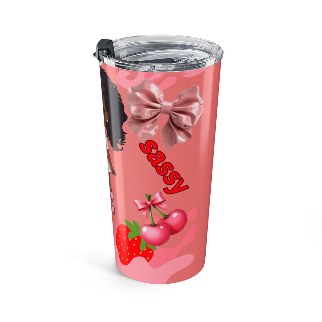 Strawberry Girl 20oz Tumbler — Cute Pink Character Stainless Travel Cup