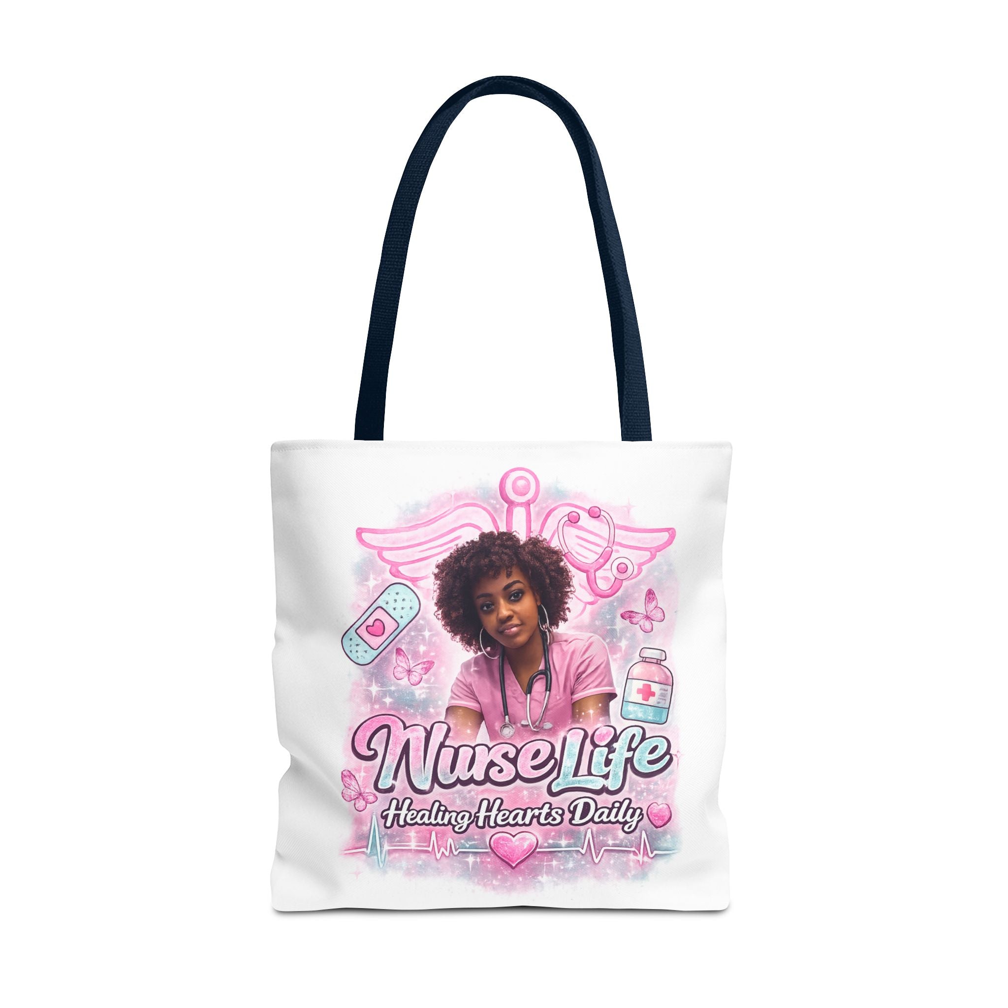 Nurse Life Tote Bag — 'Nurse Life: Healing Hearts Daily' Pink Medical AOP Tote