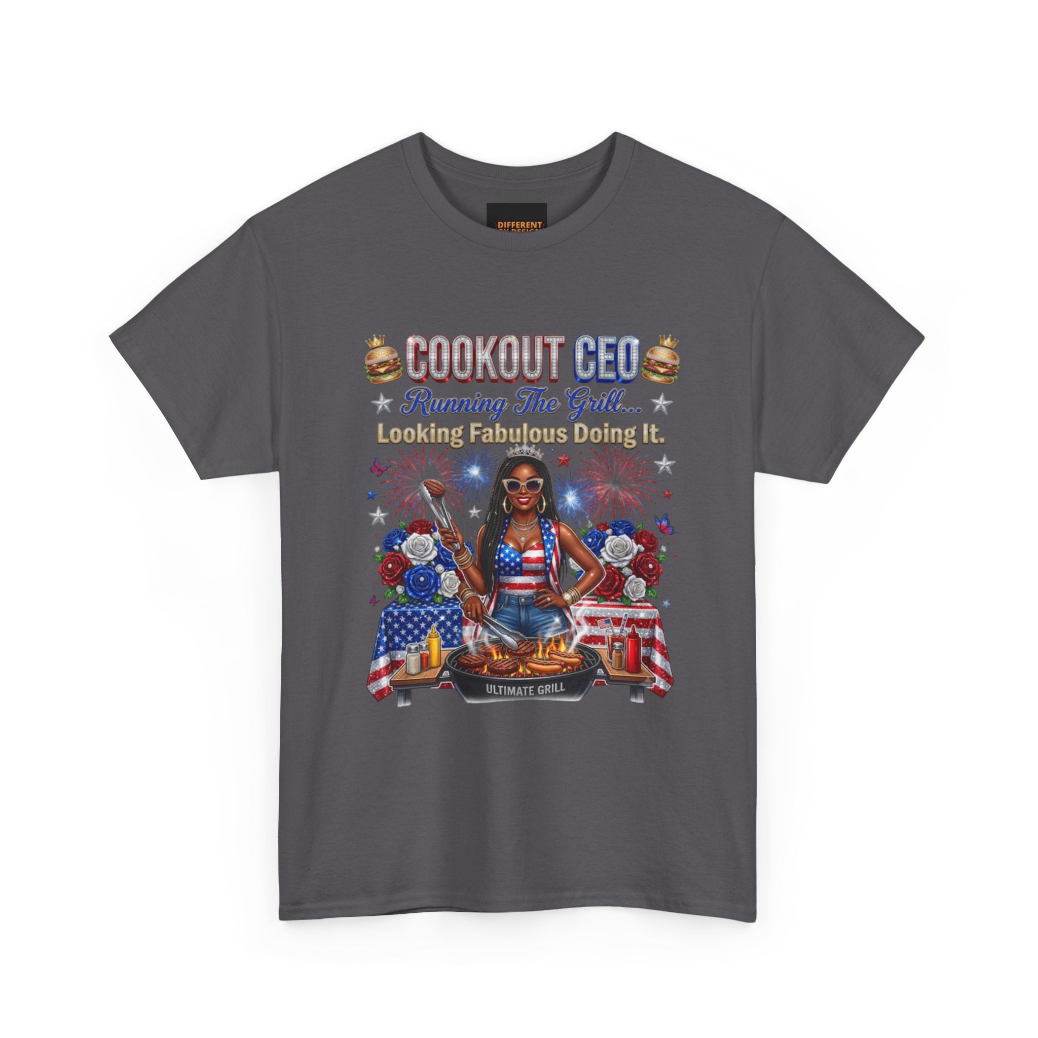 Coconut Gel Patriotic Graphic Tee — "Running The World, Leading The Movement"
