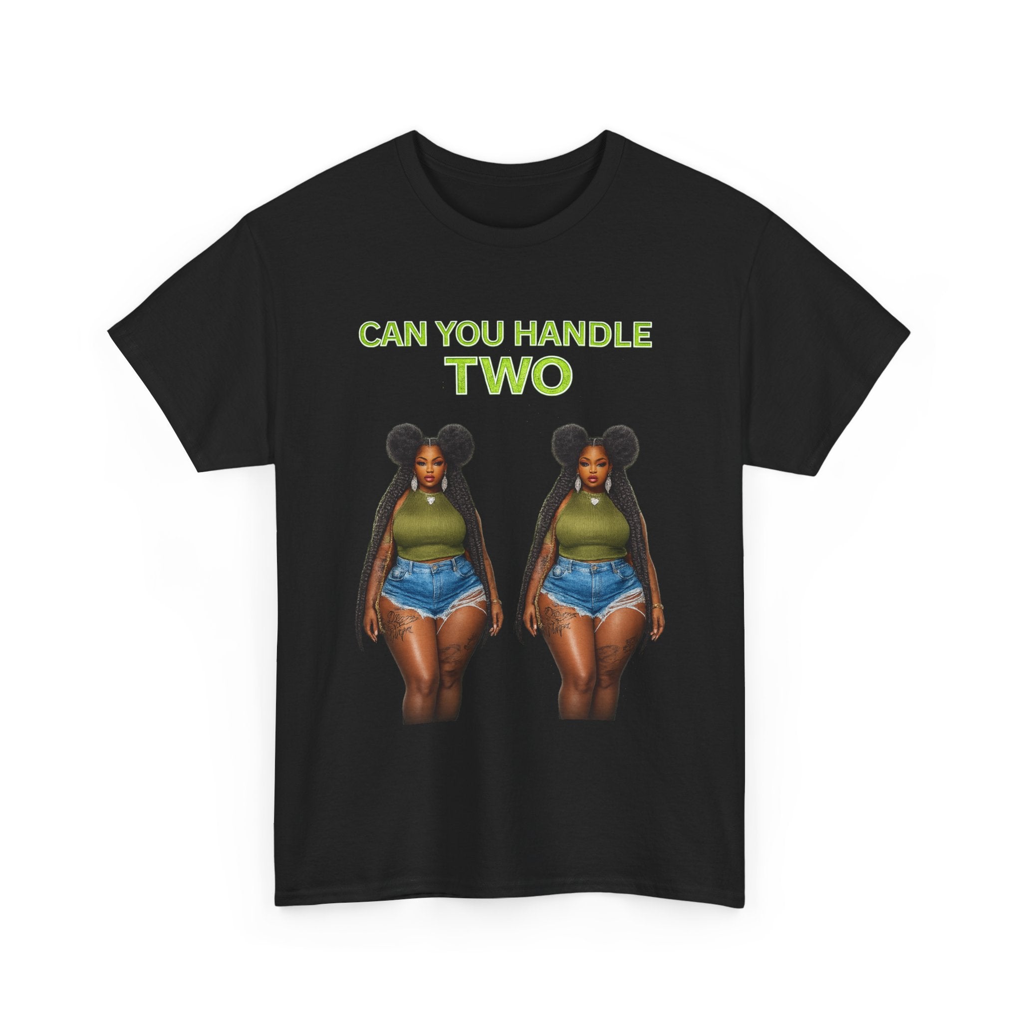 T‑Shirt — "Can You Handle Two" Twin Curvy Woman Graphic Tee
